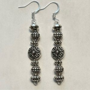 Bohemian Filigree Silver Tone Drop earrings